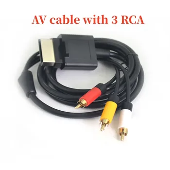 1,8 М Аудио Видео AV кабель с 3RCA для Xbox360 Slim Аксессуары для игрового оборудования Черный 6 футов