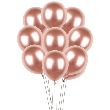 10шт Розовое Золото Хромированные Металлические Латексные Воздушные шары Перламутровый Металлический Баллон Air Globos Принадлежности для свадьбы, Дня Рождения Украшения Игрушки