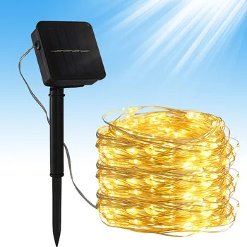 2021 Солнечная Гирлянда Fairy Lights5M 50 LED /10m 100LEDWaterproof Наружная Гирлянда Лампа Солнечной Энергии Рождественская Для Украшения сада.