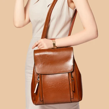 2023 Женский рюкзак, сумка через плечо, школьная сумка для девочек, Женская книга из натуральной кожи, сумки-мессенджеры для ноутбуков