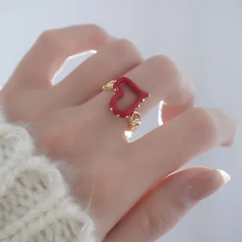2023 Новый популярный дизайн, красные полые кольца для любви для женщин, модные персонализированные украшения на палец, трендовые подарки