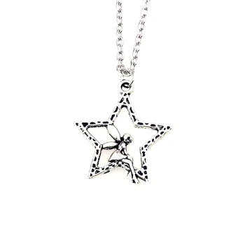 20шт Винтажное ожерелье с подвеской в виде звезды Ангела для женщин, Старинный серебряный цвет, модные украшения в стиле панк для девочек, подарок