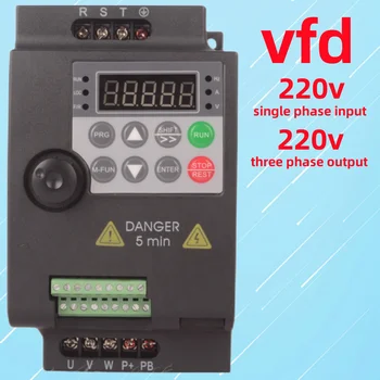 220 В Экономичный частотно-регулируемый преобразователь-инвертор VFD 0.75/1.5/2.2/ Регулятор частоты вращения двигателя кВт