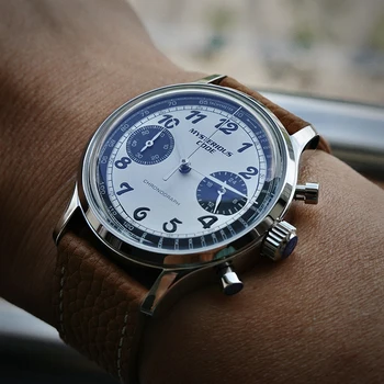 35-миллиметровые винтажные часы Homage Panda Япония Хронограф VK64 водонепроницаемый 5 бар из нержавеющей стали 316L Лучший бренд MYSTERYCODE Мужские часы