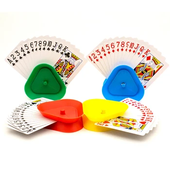 4 шт. Держатель для игральных карт, органайзер для покерных карт, треугольный держатель для покерной стойки, пластик для пожилых людей, детей и взрослых