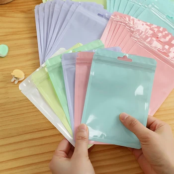5 шт./компл. Мини-сумка на молнии Macaron Color Card Sleeve Простая креативная пластиковая сумка для хранения студенческих принадлежностей своими руками