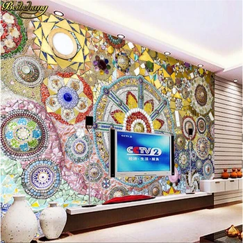 beibehang Индивидуальные большие фрески, мозаичная плитка, кирпичный узор, абстрактные 3D обои в американском ретро стиле для гостиной, фон для телевизора 3d