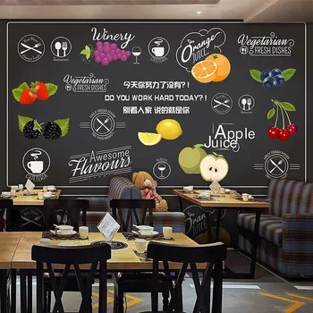 beibehang Пользовательские обои 3d фрески летний ресторан фруктовый напиток фон стены фруктовый нож и вилка еда обои 3d фреска