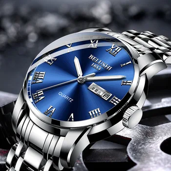 BELUSHI 2023 Новые кварцевые наручные часы с простым циферблатом, стальной ремешок, мужские часы, люминесцентные водонепроницаемые кварцевые часы, деловые роскошные мужские часы