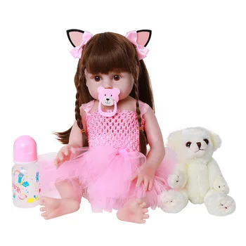 CUAIBB 48 см 19 дюймов, ручная роспись, кукла-Реборн, мягкая силиконовая реалистичная кукла для новорожденных, водонепроницаемая игрушка в подарок на День рождения