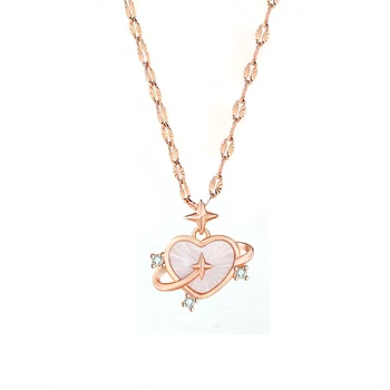 CYJ Европейское ожерелье из 100% стерлингового серебра S925 пробы, AAA CZ, розовое сердце, звезда для женщин, подарок на день рождения, ювелирные изделия