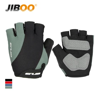 JIBOO/ Новые велосипедные перчатки из эластичной лайкры, дышащие перчатки на полпальца, нескользящие велосипедные перчатки для мужчин и женщин, аксессуары для велосипедов