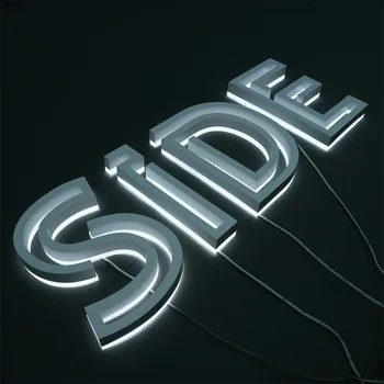 Kelly Индивидуальные 3D буквы с подсветкой, легкая металлическая вывеска, Индивидуальный дизайн, светодиодный логотип на стене, вывеска для бизнеса, наружный канал