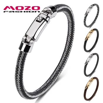 MOZO FASHION 2023 Новые Очаровательные браслеты высокого качества, модные мужские украшения из натуральной кожи оптом, подарки для мальчиков 629