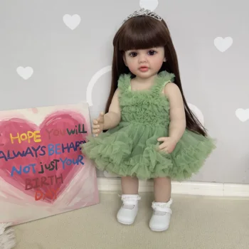 NPK 22-дюймовая мягкая Силиконовая виниловая подставка для малышей Reborn Girl Doll Betty 3D с видимыми венами на коже, парик для волос, подарки для детей