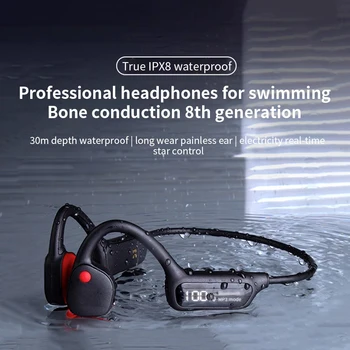 POLVCDG Bluetooth-гарнитура с цифровым дисплеем костной проводимости Глубина приготовления 30 метров Водонепроницаемая карта памяти MP3 Xiaomi Huawei IOS