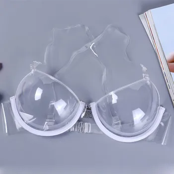 Ropa interior de plástico desechable para mujer, sujetador transparente, camisones sexys, lencería pequeña