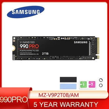 SAMSUNG 990 PRO SSD 2 ТБ PCIe 4.0 M.2 Внутренний твердотельный накопитель, максимальная скорость для игр, Терморегулировка, MZ-V9P2T0B /AM