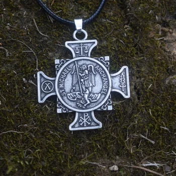 SanLan 1шт Крестообразное ожерелье Святого Михаила Архангела Религиозные католические ювелирные изделия для защиты