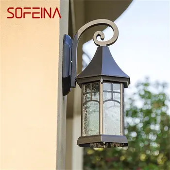 SOFEINA Outdoor Retro Wall Sconces Light LED Водонепроницаемый IP65 Черный Светильник для Украшения Домашнего Крыльца