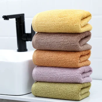 T058A Новые домашние полотенца из микрофибры желтого,коричневого, оранжевого, фиолетового цвета для ванной комнаты, впитывающие влагу, для более толстого быстросохнущего полотенца для лица