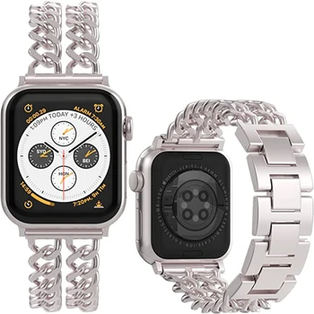 Xasiy Совместимые Apple Watch SE 8 Серии 7654321 45 мм 44 мм 42 мм 41 мм 40 мм 38 мм Ultra 49 мм Женский Стальной ремешок с металлическим соединением