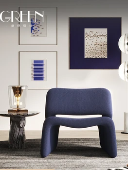 Акцентные стулья для гостиной Дизайнерская мебель для гостиной Минималистичная Фланелевая гостиная Односпальный диван Кресло для отдыха