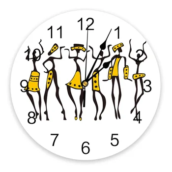 Африканские женские Танцевальные часы Настенный Декор для дома Современная Кухня Спальня Декор для гостиной Настенные часы