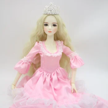 Белая кожа BJD Кукла 1/3 Женский Пластиковый шарнир подвижная кукла продается в комплекте платье