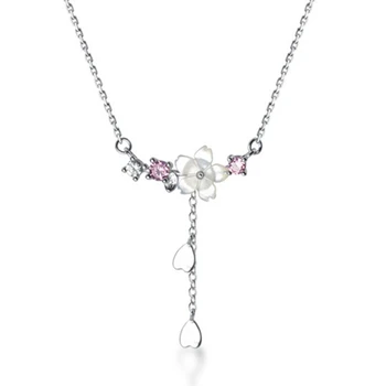 Богемный дизайн, ожерелье с цветочной кисточкой в виде ракушки для женщин, ювелирные изделия из чистого серебра 925 пробы с покрытием CZ, изысканные Аксессуары