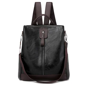 в 1 Ретро-рюкзаках для женщин, 3 школьных сумки из искусственной кожи для девочек-подростков, простой дорожный рюкзак, противоугонная женская сумка через плечо