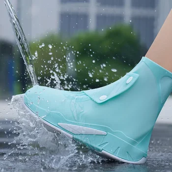 Велосипедный водонепроницаемый чехол для обуви, Нескользящий, утолщенный, износостойкий снизу, непромокаемый силиконовый чехол для обуви, наружный дождевик для ботинок