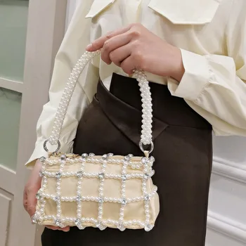 Винтажная женская повседневная сумка через плечо ручной работы, расшитая бисером, модная роскошная дизайнерская высококачественная популярная винтажная сумка подмышками