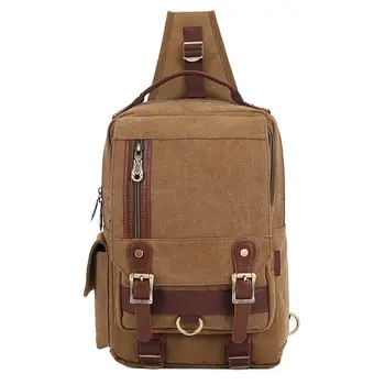Винтажная мужская холщовая сумка через плечо для ipad, рюкзак через одно плечо для занятий спортом на открытом воздухе, нагрудная сумка через плечо