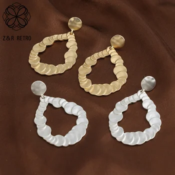 Винтажные геометрические серьги золотого и серебряного цвета для женщин, Корейские модные подвески, готические украшения brincos New
