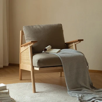 Винтажный Скандинавский Японский диван-кресло из массива дерева для гостиной, Уникальный Односпальный диван, Минималистичный Диван для чтения, мебель для спальни