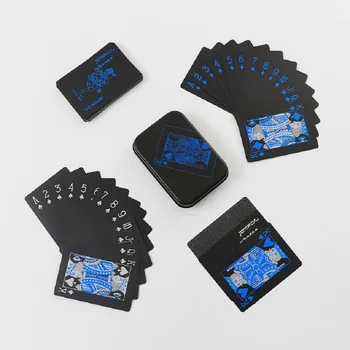 Высококачественная Металлическая коробка ПВХ Черный Покер Водонепроницаемые Игральные карты Коллекция новинок Подарок Прочный Покер на прочность