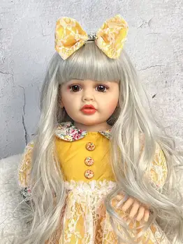 Готовая роспись Всего тела Силиконовая кукла-Реборн для малышей Реалистичная Кукла для новорожденных Гибкие Длинные волосы Реалистичная принцесса Бебе Детская игрушка