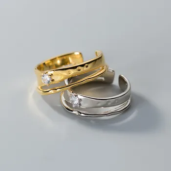 Двухслойные Цирконовые кольца неправильной геометрической формы для женщин, ювелирных изделий для девочек, подарков для вечеринок, свадебных подарков jz646