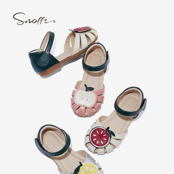 Детская обувь для девочек, сандалии, Летние Детские сандалии, обувь принцессы с закрытым носком, Сандалии из микрофибры для девочек со сладкими фруктами KS620