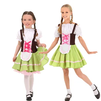 Детское платье для Октоберфеста, косплей для девочек, одежда на Хэллоуин, Баварская крестьянка, официантка, Пивная Горничная, детский костюм