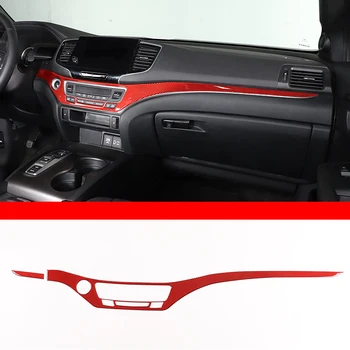 Для Honda Pilot 15-19, автомобильная центральная консоль, декоративная наклейка в полоску, Аксессуары для защиты центральной консоли из мягкого углеродного волокна, 2 шт