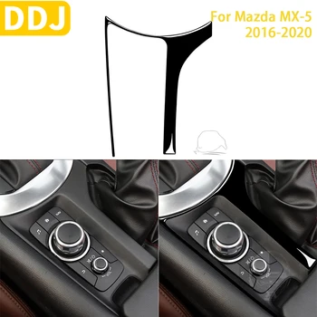 Для Mazda MX-5 MX5 2016-2020 Аксессуары Пианино, черный пластик, Мультимедийная панель для салона автомобиля, Наклейка для отделки