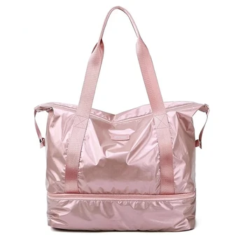 Дорожные спортивные сумки, розовая спортивная сумка, сухая влажная разделительная сумка для йоги, многофункциональные сумки, сумка для переноски через плечо большой емкости