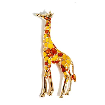 Женская Брошь с разноцветным эмалевым жирафом, металлические булавки с масляными животными на лацкане, Офисные аксессуары для одежды, Роскошные ювелирные изделия, Подарок