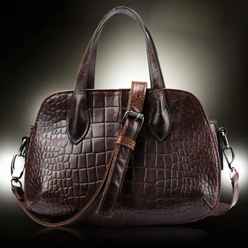 Женская сумка-мессенджер из натуральной кожи с крокодиловым узором, роскошная винтажная женская маленькая сумка через плечо с верхней ручкой