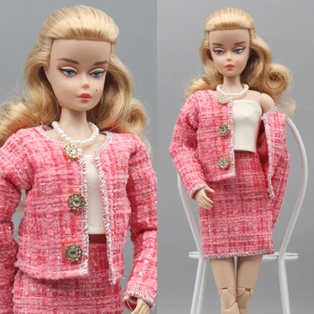 Женский комплект одежды/ пальто с поясом + юбка + топ/ 30 см кукольная одежда осенняя одежда Для 1/6 Xinyi FR ST Кукла Барби игрушка