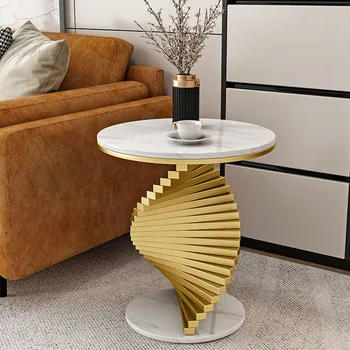 Журнальные столики из скандинавского мрамора для мебели гостиной, современный минималистичный Дизайнерский Легкий Роскошный столик для отдыха, балкон, спальня, приставной столик