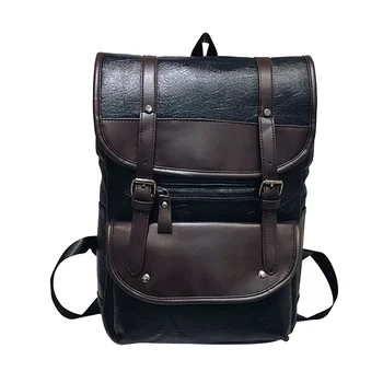 Застежка-молния для хранения ноутбука из искусственной кожи, прочный Водонепроницаемый мужской рюкзак с несколькими карманами, школьный рюкзак большой емкости, ретро Бизнес