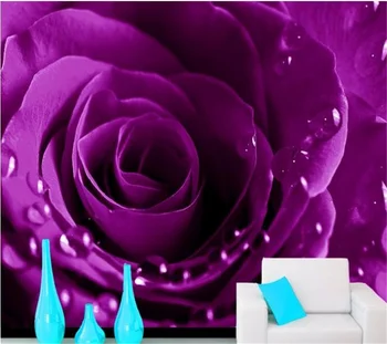 Изготовленные на заказ wellyu крупномасштабные фрески современной эстетики простые элегантные обои с фиолетовой розой высокой четкости обои
